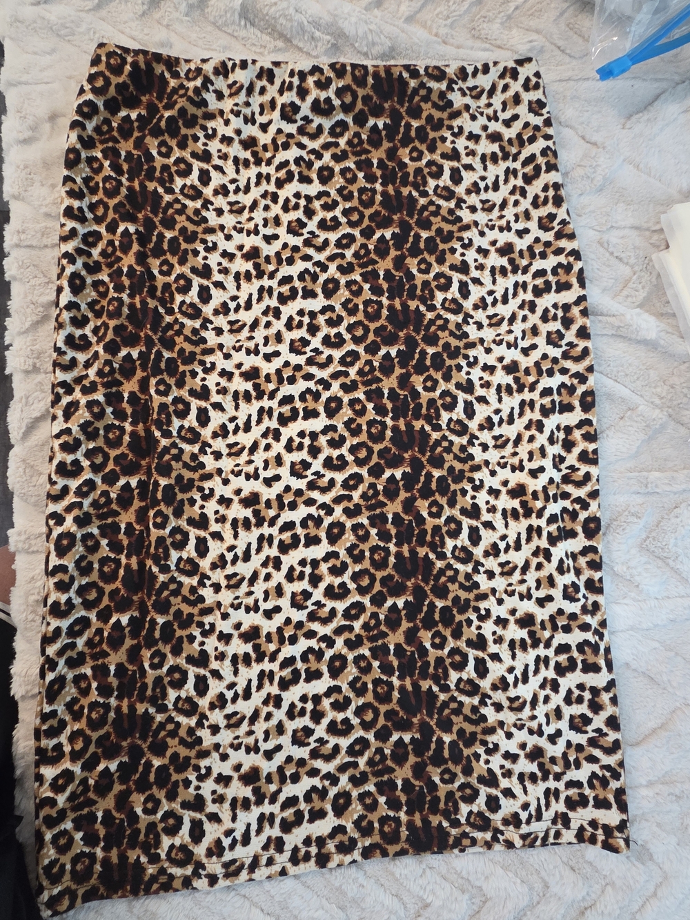 Avenue‎ Leopard Print Pencil Skirt - Brown/Black/Cream Stretch Size Large Womans